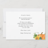 Faire-part Bon thanksgiving Nouveau Accueil Citrouille Vacanc (Dos)