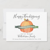 Faire-part Bon thanksgiving Nouveau Accueil Citrouille Vacanc (Devant)