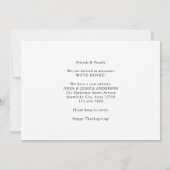 Faire-part Bon thanksgiving Nouveau Accueil Citrouille Vacanc (Dos)