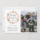 Faire-part Bon thanksgiving Wreath Photo Holiday Moving (Devant)