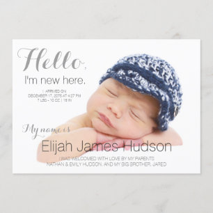 Faire-part Bonjour Baby Boy Annonces de naissance
