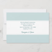 Faire-part Bonjour Baby Boy Photo Bleu et Blanc Naissance (Dos)