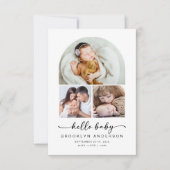 Faire-part Bonjour bébé | Arc moderne 3 Photos Naissance (Devant)