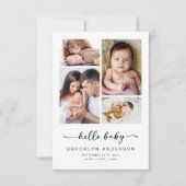 Faire-part Bonjour bébé | Quatre photos de naissance moderne (Devant)