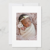 Faire-part Bonjour Fille de Script Photo de naissance Collage (Dos)