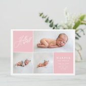 Faire-part Bonjour le monde multiphoto moderne géométrique + (Debout devant)