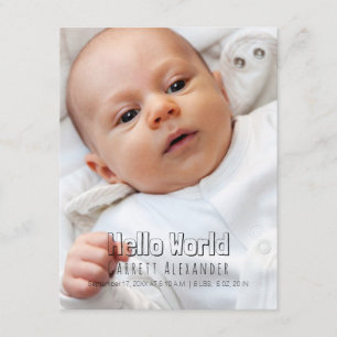 Faire-part Bonjour naissance Annoucement du monde