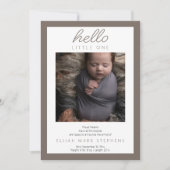 Faire-part Bonjour Petit - 2 Photo Bébé Neutre Naissance (Devant)