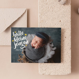 Faire-part Bonjour, petit garçon d'or Hart Fotocollage Baby