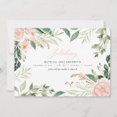 Faire-part Bonjour petite photo florale rose (Dos)