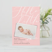 Faire-part Bonjour petite une photo moderne (Debout devant)