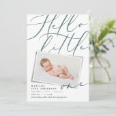 Faire-part Bonjour petite une photo moderne (Debout devant)