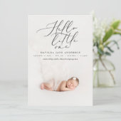 Faire-part Bonjour petite une photo moderne (Debout devant)