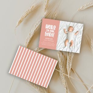 Faire-part Bonjour, simple moderne minima photo naissance