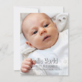 Faire-part Bonjour World Birth Annouement (Devant)