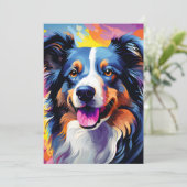 Faire-part Bonne aquarelle Sunny Puppy (Debout devant)