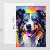 Faire-part Bonne aquarelle Sunny Puppy (Devant / Derrière)