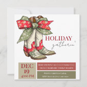 Faire-part Boots mignons et fête de Noël (Devant)