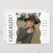 Faire-part Bord vague photo moderne simple Graduate (Devant)