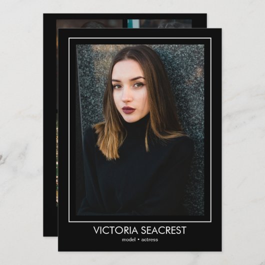 Faire-part Borderline 5 Actor Model Talent Comp ZED Card (Devant / Derrière)