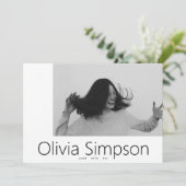 Faire-part Borders Moderne Simple Photo Blanc Noir Onyx Grad (Debout devant)