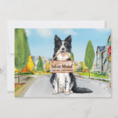 Faire-part Bordure Collie Nous avons déplacé un chien mignon  (Devant)