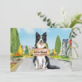 Faire-part Bordure Collie Nous avons déplacé un chien mignon  (Debout devant)