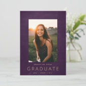 Faire-part Bordure de la craie violette - Photo moderne Unive (Debout devant)