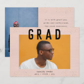 Faire-part Bordure de spectre Texte noir moderne Deux photo G (Devant / Derrière)