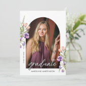 Faire-part Botanical Floral Photo Graduation Arch (Debout devant)