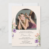 Faire-part Botanical Floral Photo Graduation Arch (Dos)