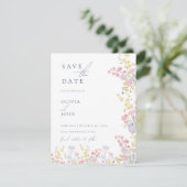 Faire-part Botanical Wildflowers Wedding Save the Date (Debout devant)