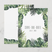 Faire-Part Botanique Feuilles Vertes Tropicales (Devant / Derrière)