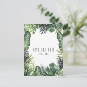 Faire-Part Botanique Feuilles Vertes Tropicales (Debout devant)