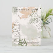 Faire-part Botanique Floral Boho Graduation (Debout devant)