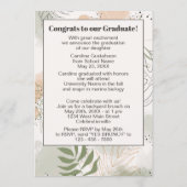 Faire-part Botanique Floral Boho Graduation (Dos)