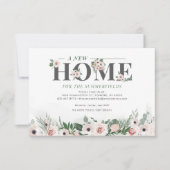 Faire-part Botanique Floral Greenery Pink Moving Adresse (Devant)