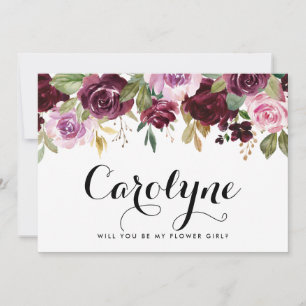 Faire-part Botanique Floral Violet Serez-Vous Ma Fille Fleur