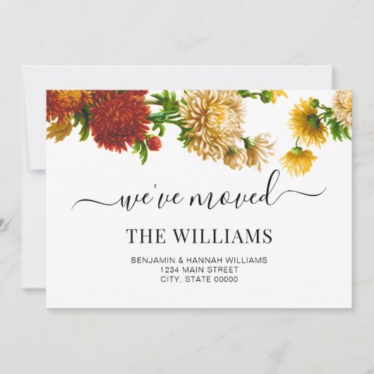 Faire-part Botanique rustique Nous avons déménagé Nouvelle Ma (Devant)