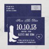 Faire-part Bottes de cow-boy au tableau noir Carte postale (Devant / Derrière)