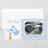 Faire-part Bouche bleue bébé garçon (Devant / Derrière)