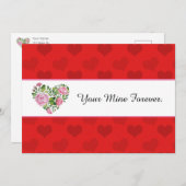 Faire-part Bouquet de coeur floral Valentine Card (Devant / Derrière)