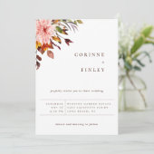 Faire-part Bouquet de mariage rustique d'automne (Debout devant)