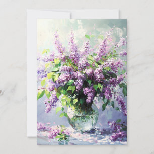 Faire-part Bouquet Lavande en fleurs Lilac
