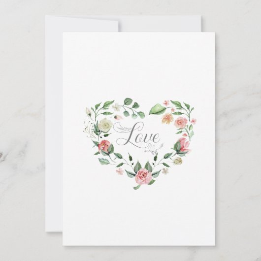 Faire-part Bouquet rose rose simple Mariage (Dos)