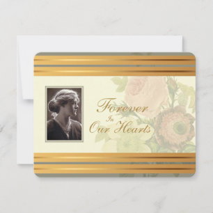 Faire-part Bouquet vintage avec la cérémonie commémorative de