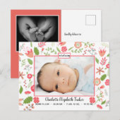 Faire-part Bouquets de fleurs roses - Carte postale Faire-par (Devant / Derrière)