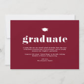 Faire-part Bourgogne 2025 Téméraire Typographie Photo Graduat (Dos)