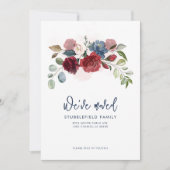 Faire-part Bourgogne Floral Nouvelle adresse Moving (Devant)