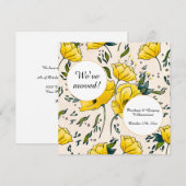 Faire-part Bouteilles florales Fleur jaune changement d'adres (Devant / Derrière)